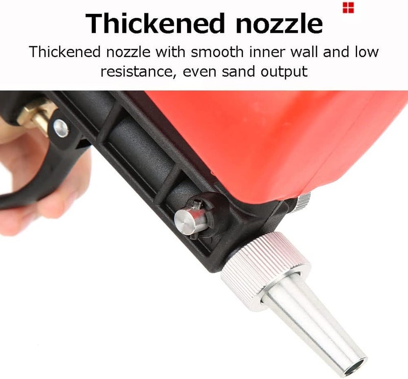 Wisoqu Pneumatic Sandblasting Gun, Mini Portable Handheld Sand Blaster with 1/4in Air Inlet,Portable Sand Blaster Gun Kit,Gravity Pneumatic Sand Blasting Gun - Image 4